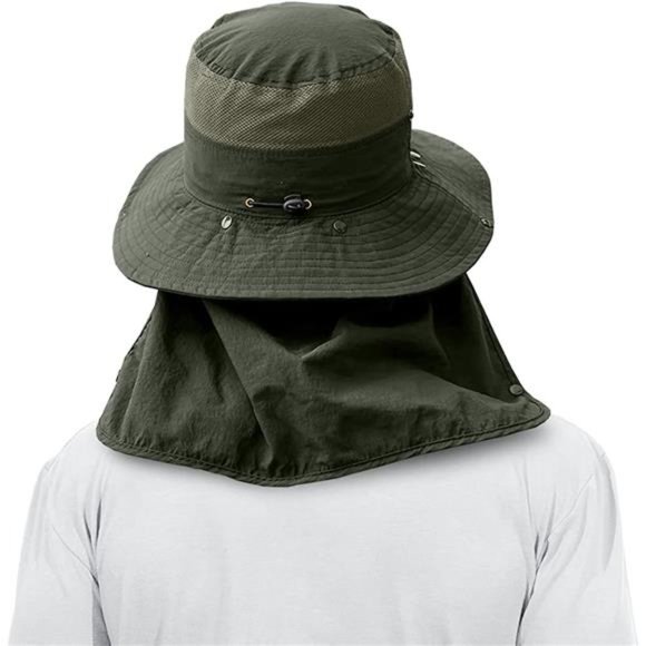 3 Pack Mens Outdoor Wide Brim Fishing Hat,UPF 50+ Sun Protection Cap - Picture 3 of 7